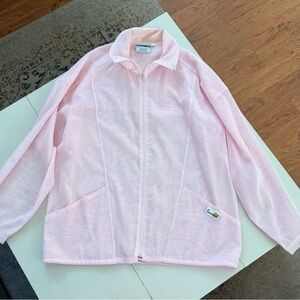 Sunveil Vintage 90s Pink Mesh Knit Beach Vacation Jacket L